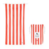 Dock & Bay Plaj Havlusu - Hızlı Kuruma, Kumsuz - Kompakt, Hafif - %100 Geri Dönüştürülmüş - Çanta İçerir - Cabana - Waikiki Mercan Kırmızısı - Büyük (160x90 cm, 63x35)
