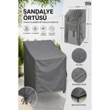 Dock MOBİLYA GRİ SANDALYE KORUMA ÖRTÜSÜ BALKON BAHÇE AÇIK ALAN (SU GEÇİRMEZ)
