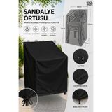 Dock MOBİLYA SİYAH SANDALYE KORUMA ÖRTÜSÜ BALKON BAHÇE AÇIK ALAN (SU GEÇİRMEZ)