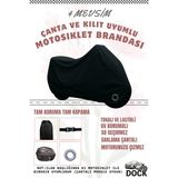 Dock Siyah Yamaha Xmax 250 Abs Iron Max Çanta ve Kilit Uyumlu Motosiklet Brandası(4 Mevsim)