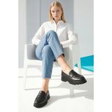 Doçka Kadın Günlük Hakiki Deri Ortopedik Hafif ve Yumuşak Loafer Ayakkabı BD26/C2901 - Siyah