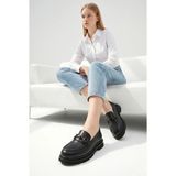 Doçka Kadın Hakiki Deri Ortopedik Loafer Günlük Ayakkabı M27YA/2900 - Siyah