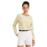 Dockers Arka Düğmeli Regular Fit Bluz Kadın Bluz, 700 Yellow, S
