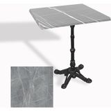 Dockers Çipa 1002 Döküm Ayak Kare Masa 70X70 cm - (Werzalit, Wermodin ve Allzalit Tabla) - Light Temperado