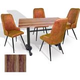 Dockers Çipa - Çırağan Mutfak Masa Takımı - 80X120 (Werzalit, Wermodin ve Allzalit Tabla) - (Indiana Wood - Kiremit)
