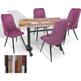 Dockers Çipa - Çırağan Mutfak Masa Takımı - 80X120 (Werzalit, Wermodin ve Allzalit Tabla) - (Red Wood - Mor)