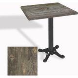 Dockers Çipa Döküm Ayak Kare Masa 80X80 cm - (Werzalit, Wermodin ve Allzalit Tabla) - Old Pine