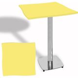 Dockers Dalgalı Kare Bistro Wermodin Masa 67X67 cm Tokyo Serisi (Kromnikel) - Neon Sarı