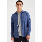 Dockers Minimalist Uzun Kol Erkek Gömlek - Günlük & Şık - XL - Mavi