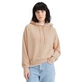 DOCKERS Popover Relaxed Fit Hoodie Kadın Kapüşonlu Sweatshirt, Bej (0004), M