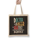 Doctor Engineer Artist Dentist 017 Bez Çanta Uzun Saplı - Açık Bej - 40 X 40
