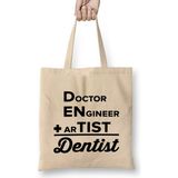 Doctor Engineer Artist Dentist 026 Bez Çanta Uzun Saplı - Açık Bej - 40 X 40