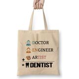 Doctor Engineer Artist Dentist 33 Bez Çanta Uzun Saplı - Açık Bej - 40 X 40
