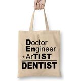 Doctor Engineer Artist Dentist 35 Bez Çanta Uzun Saplı - Açık Bej - 40 X 40