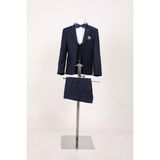 Doctor Junior Erkek Çocuk Slim Fit Takım Elbise Poliviskon Kumaş 3 Parça Klasik Model - 11 Yaş - Lacivert