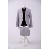 Doctor Junior Gofre Kumaş Erkek Çocuk Slim Fit Takım Elbise Şık Tasarım 6 Yaş İçin - Gri - 5 Yaş