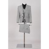 Doctor Junior Kuş Gözü Slim Fit Erkek Çocuk Takım Elbise/Gömleksiz_mnvs2285 - Gri - 6 Yaş