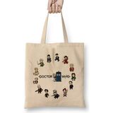 Doctor Who The Fourteen Doctors Bez Çanta Uzun Saplı - Açık Bej - 40 X 40