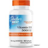 Doctor's Best Vitamin D3 Kolekalsiferol 125 Mcg 5,000 Iu 180 Softgels Support Immune Heart And Bone Health D-3