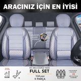 Dodge Caliber Uyumlu Yarı Deri Oto Koltuk Kılıfı Ön/arka 5 Li Set Norm Füme