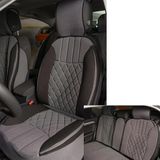 Dodge Nitro Lüx Oto Koltuk Minderi Ön Arka 5'li Set ELEGANCE Serisi GRİ SİYAH
