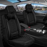 Dodge Nitro Uyumlu Lüx Deri Oto Koltuk Kılıfı Ön Arka Set Evren Serisi Siyah