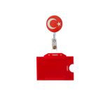 Dodo Bone Türk Bayrağı Metal Yoyo Ve Kırmızı Yatay Kartlık ,Yaka Kartı,