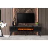Dodo İç Mimarlık Venıce Şömineli Tv Ünitesi %100 Mdf - Siyah - 180 CM