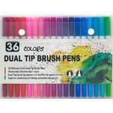Dodocool Çift Taraflı Brushpen 36 Adet Marker Kalem Seti Bullet Jurnal Mandala Eskiz Boyama Keçeli Kalem Seti - Karışık