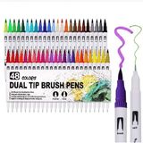 Dodocool Çift Taraflı Brushpen 48 Adet Marker Kalem Seti Bullet Jurnal Mandala Eskiz Boyama Keçeli Kalem Seti - Karışık