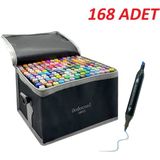 Dodocool Touch Marker Art Çift Uçlu 168 Adet Kalem Seti Çantalı Premium Keçeli Boyama Kalemi