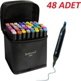 Dodocool Touch Marker Art Premium Çift Uçlu 48 Kalem Seti Çantalı Keçeli Boyama Kalemi