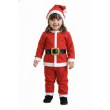 Dodomar 2–3 Yaş Çocuk Noel Baba Kostümü – Şapkalı ve Kemerli Yılbaşı Elbise Seti