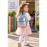 Dodomar Anaokulu Sırt Çantası Pullu Unicorn 28X22X10 cm Çocuk Oyun Okulu Çantası
