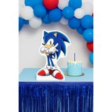 DODOMAR Ayaklı pano Sonic Boom 33X24 cm Mavi Kirpi Doğum Günü Masa Dekoru Çocuk Odası Süsü