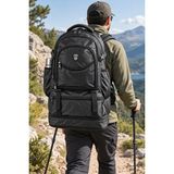 Dodomar Cakard Siyah 60 L Körüklü Dağcı Sırt Çantası Outdoor Trekking 63X37X21 cm