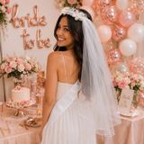 DODOMAR Çiçekli İncili Duvaklı Taç Çember Model Bekarlığa Veda Parti Aksesuarı Bride