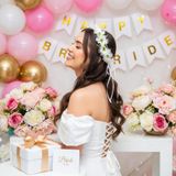Dodomar Çiçekli Kurdeleli Bride Taçı Bekarlığa Veda Parti Aksesuarı Çember Taç