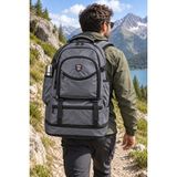 Dodomar Dağcı Çantası Gri 60 L Körüklü Outdoor Trekking Sırt Çantası 63X37X21 cm