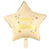 Dodomar Folyo Balon 18 inç 45cmYILDIZ happy birthday krem