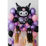 Dodomar Folyo Balon Kuromi Temalı 80x50 cm mor-siyah Tonlarında Doğum Günü Balonu