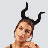DODOMAR Halloween Cadılar Bayramı Taç Malefiz Siyah Çift Boynu Parti Kostümü Maleficent Taç