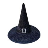 Dodomar Hallowen Cadı Şapkası Tokalı Kemerli Simli Siyah