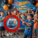 Dodomar Hot Wheels Pinyata 42 cm Sopalı Doğum Günü Parti Oyunu Şeker Doldurulabilir