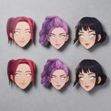 DODOMAR K-POP Huntrix Demon Hunters Karton Maske 6lı Set Parti Maske Aksesuar Model 2