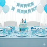 Dodomar Kar Temalı Frozen Elsa Tabak 23 cm 8 Parça Çocuk Doğum Günü Parti Tabağı