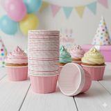 Dodomar Karton Pembe Cupcake Kapsülü 50'li - Kek ve Cupcake Sunum Kapsülü
