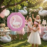 Dodomar Kuğu Pinyata Pembe 42 cm Sopalı Doğum Günü Parti Oyunu Şeker Doldurulabilir