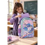 Dodomar Okul Sırt Çantası Pullu Unicorn 3 Bölmeli Ortopedik Matara Cepli 40X27X12CM