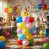 Dodomar Palyaço Balon Seti 30'lu Balon + Aksesuar Sticker Doğum Günü Parti Süsleme Seti